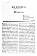 Prospecto de El Pueblo, primer peri&oacute;dico no oficial de Gran Canaria aparecido el 24/08/1842