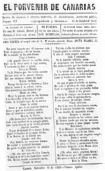 Portada del n&ordm;1 de El Porvenir de Canarias, peri&oacute;dico editado en Las Palmas de Gran Canaria